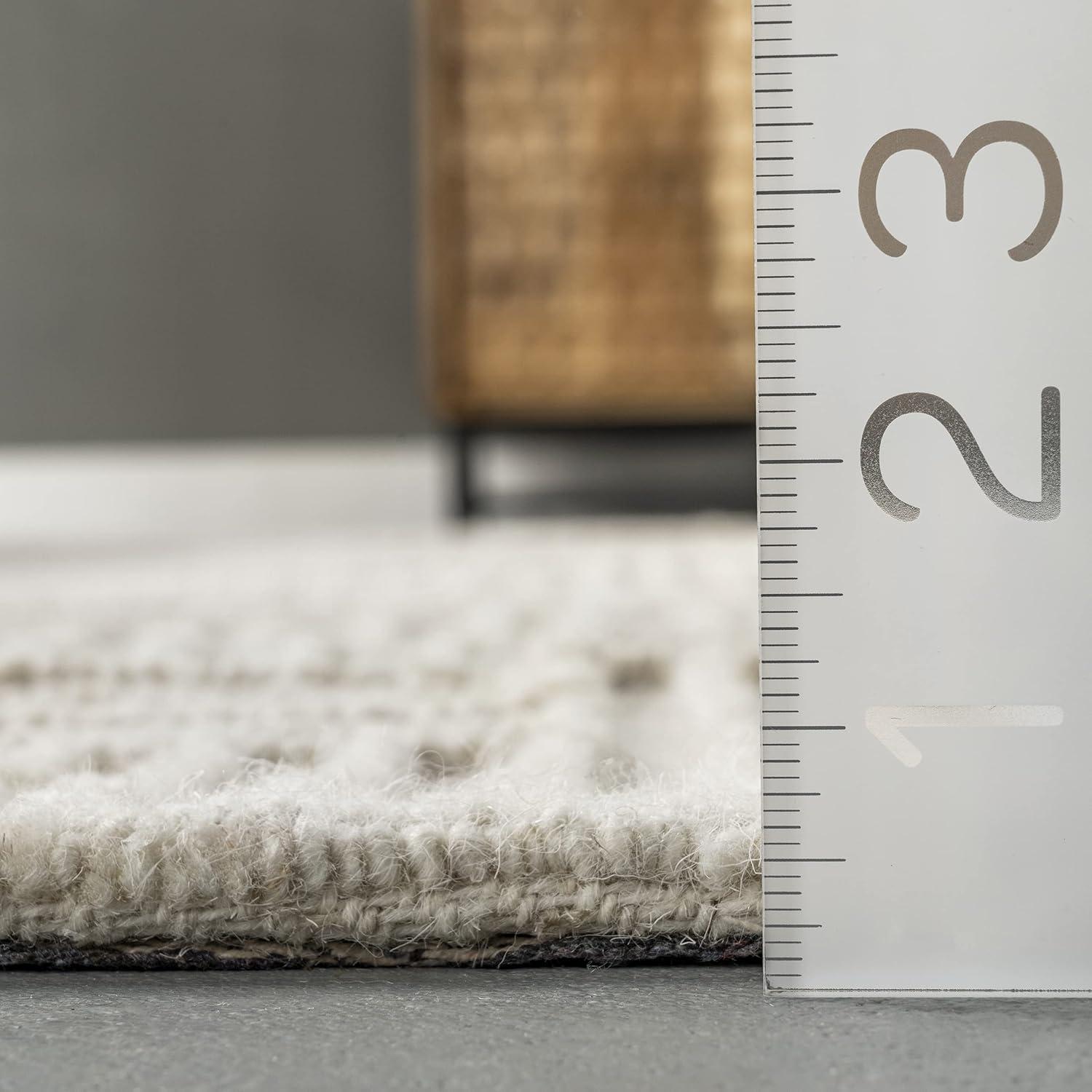 Nuloom Mallory Geometric 5x8 Wool Indoor Area Rug for Living Room Bedroom Dining Room Kitchen, Ivory