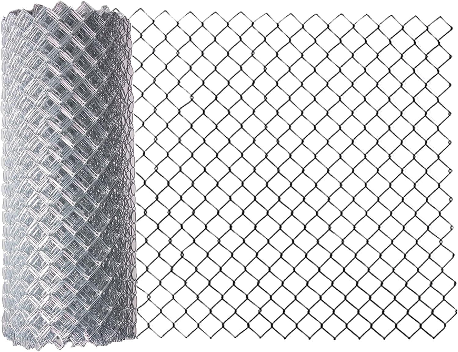 ALEKO KITCLF115G4X50 Galvanized Steel 4 x 50 feet Complete Kit Chain Link Fence 11.5 AWG Silver