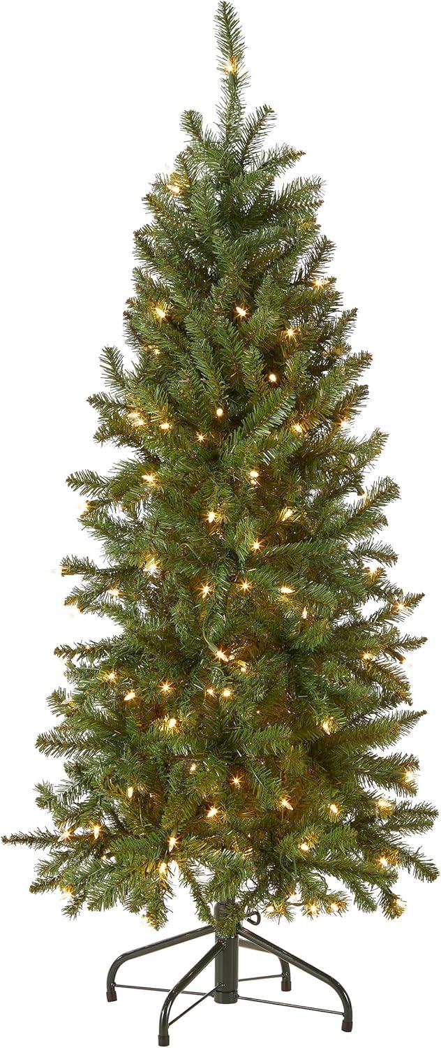 Pencil Slim Kingswood Fir Artificial Christmas Tree Clear Lights - National Tree Company