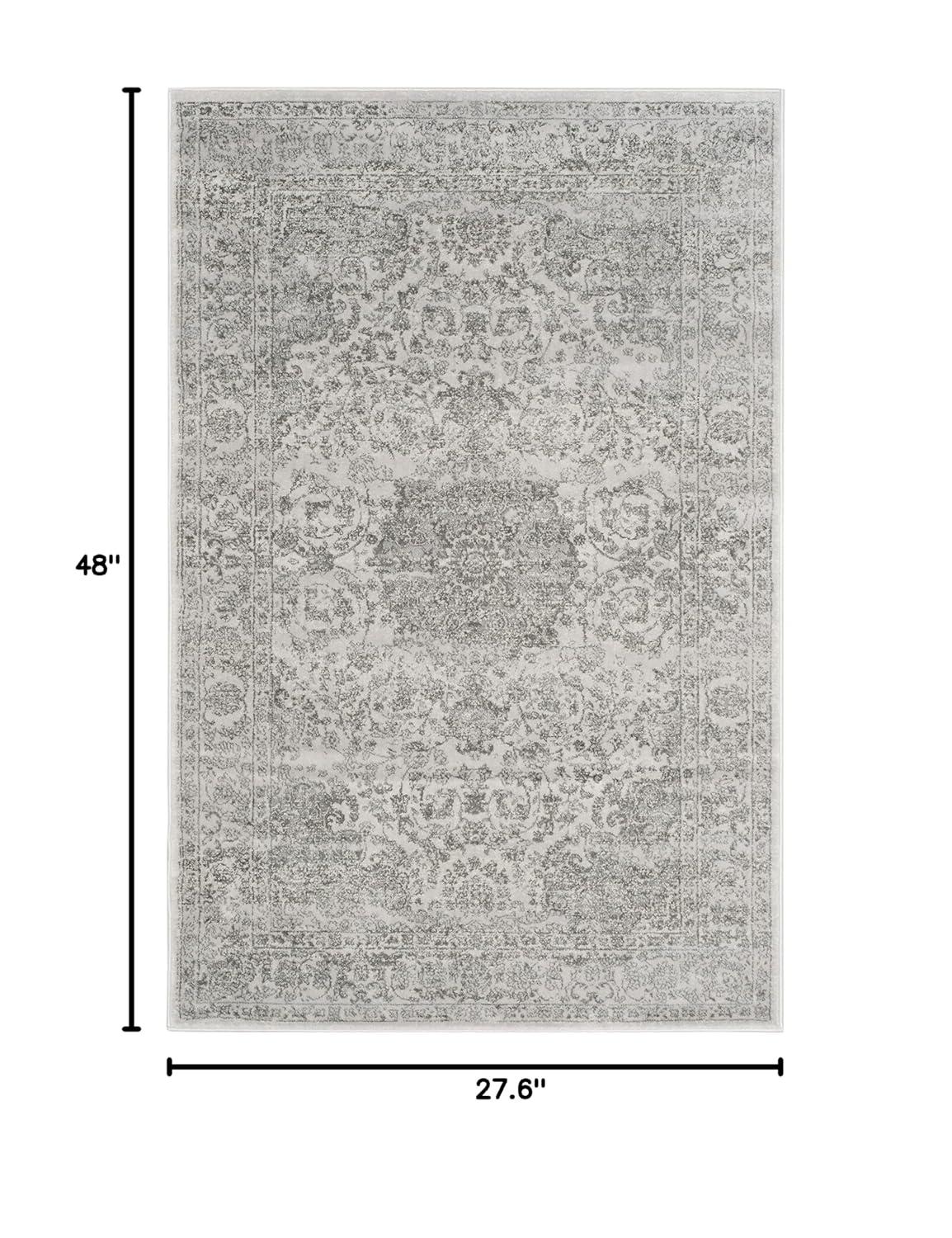 Carnegie CNG631 Power Loomed Accent Rug - Cream/Dark Grey - 2'3"x4' - Safavieh.