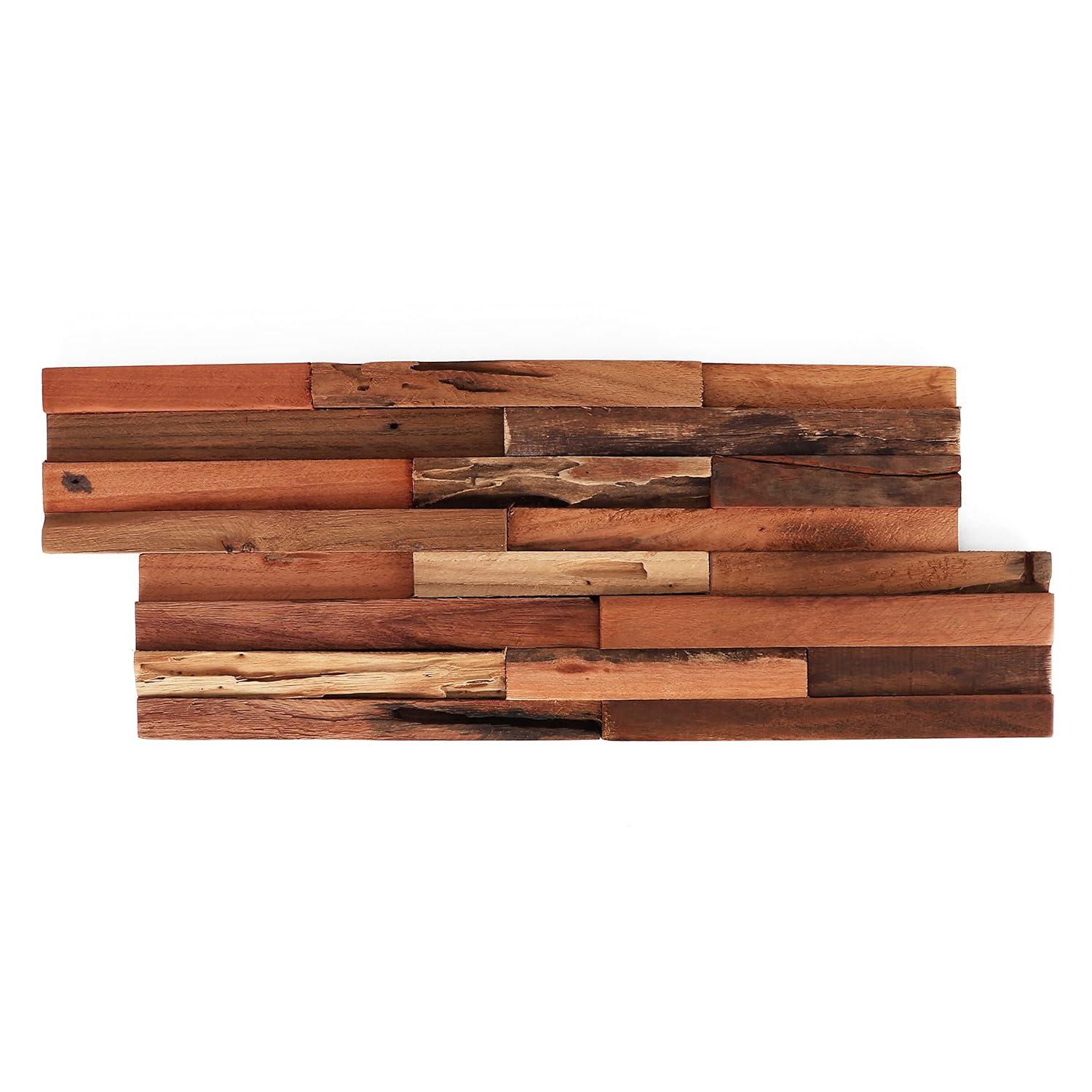 Stone Ten 3D Teak Wood Wall Paneling (24-pack) (Set of 24)