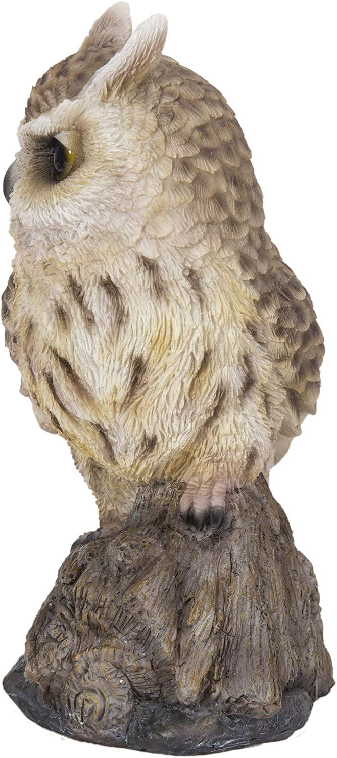 Motion Activated Singing Long-Eared Owlet Standing on Stump