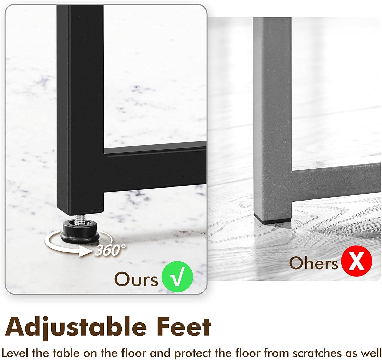 Yaheetech Faux Marble Coffee Table, Modern Round Accent Table with X-Base & Metal Frame, 35.5in Center Tables for Living Room & Dining Room, White and Black