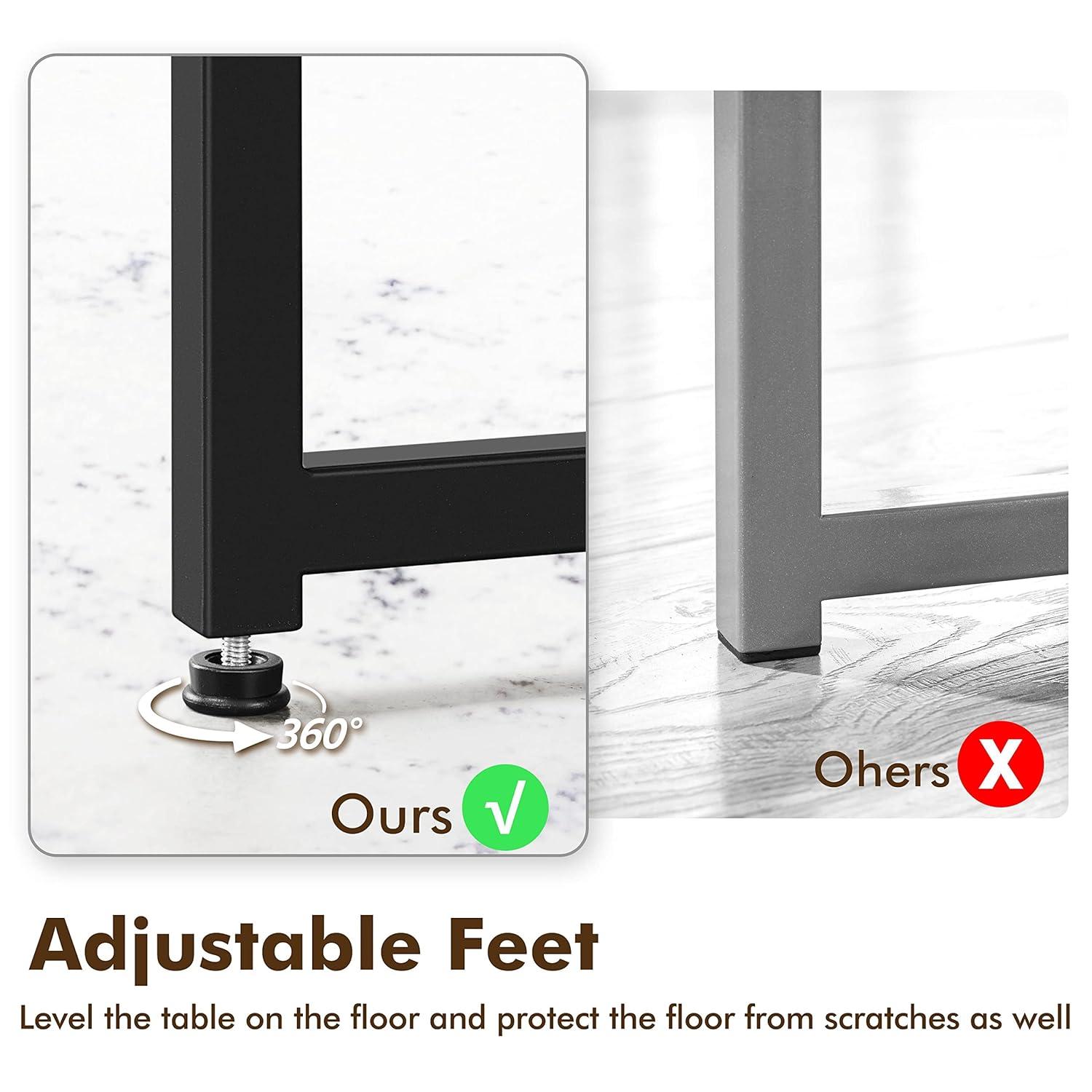 Yaheetech Faux Marble Coffee Table, Modern Round Accent Table with X-Base & Metal Frame, 35.5in Center Tables for Living Room & Dining Room, White and Black