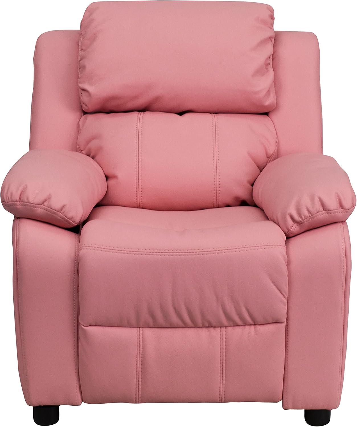 Flash Furniture Deluxe Padded Contemporary Kids Recliner with Storage Arms