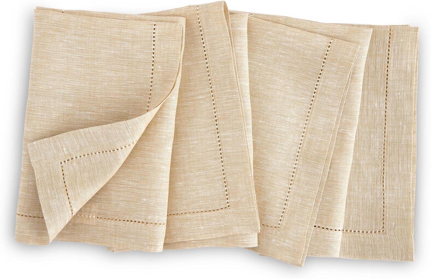 Solino Home 100% Pure Linen Dinner Napkins - Athena (Set of 4)