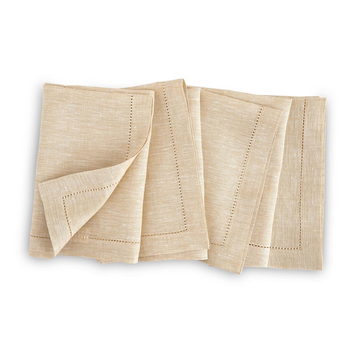 Solino Home 100% Pure Linen Dinner Napkins - Athena (Set of 4)