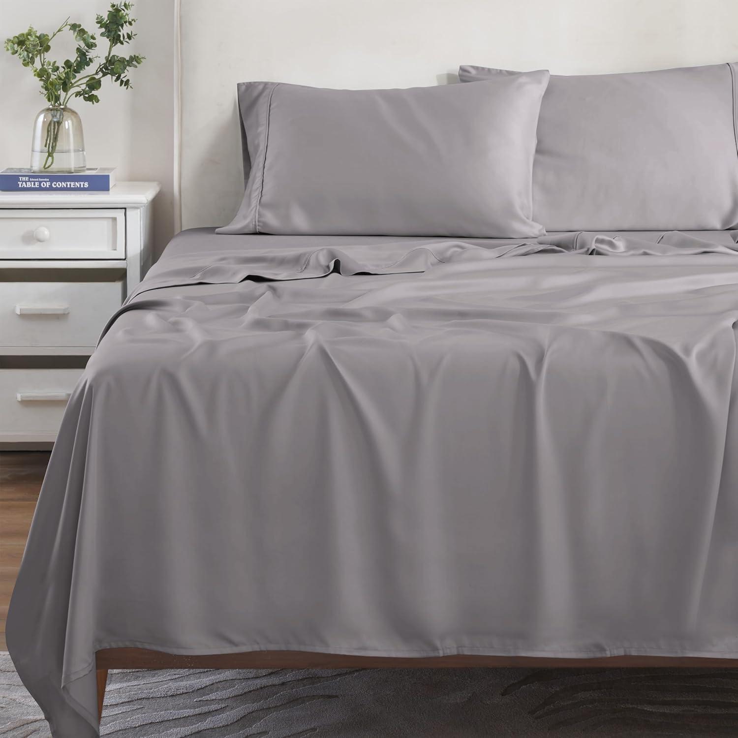 Superior Modal From Beechwood 300 Thread Count Lightweight Cooling Solid Deep Pocket Bed Sheet Set