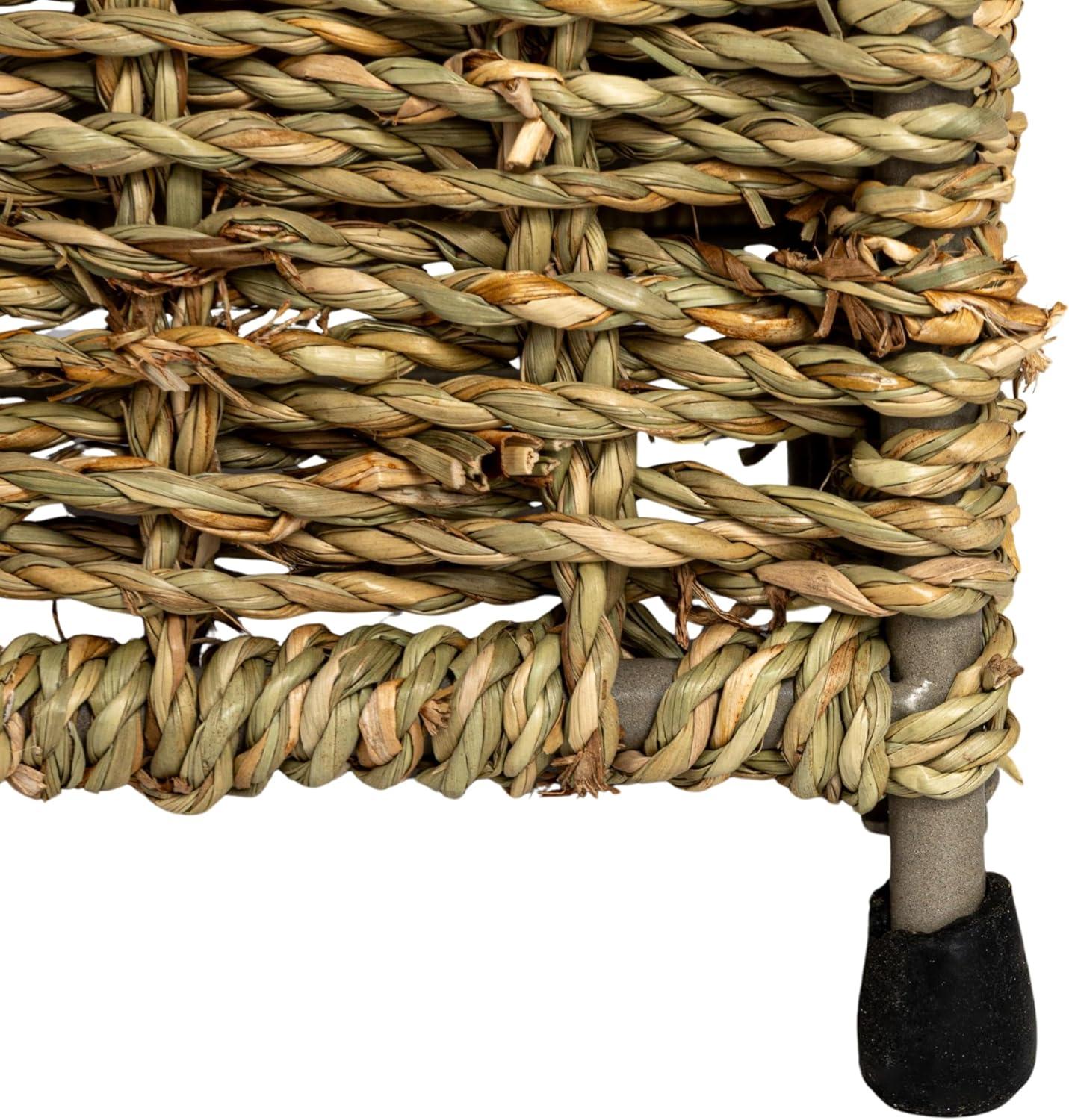 3 Compartment Laundry Sorter, Wicker Laundry Sorter, Gray