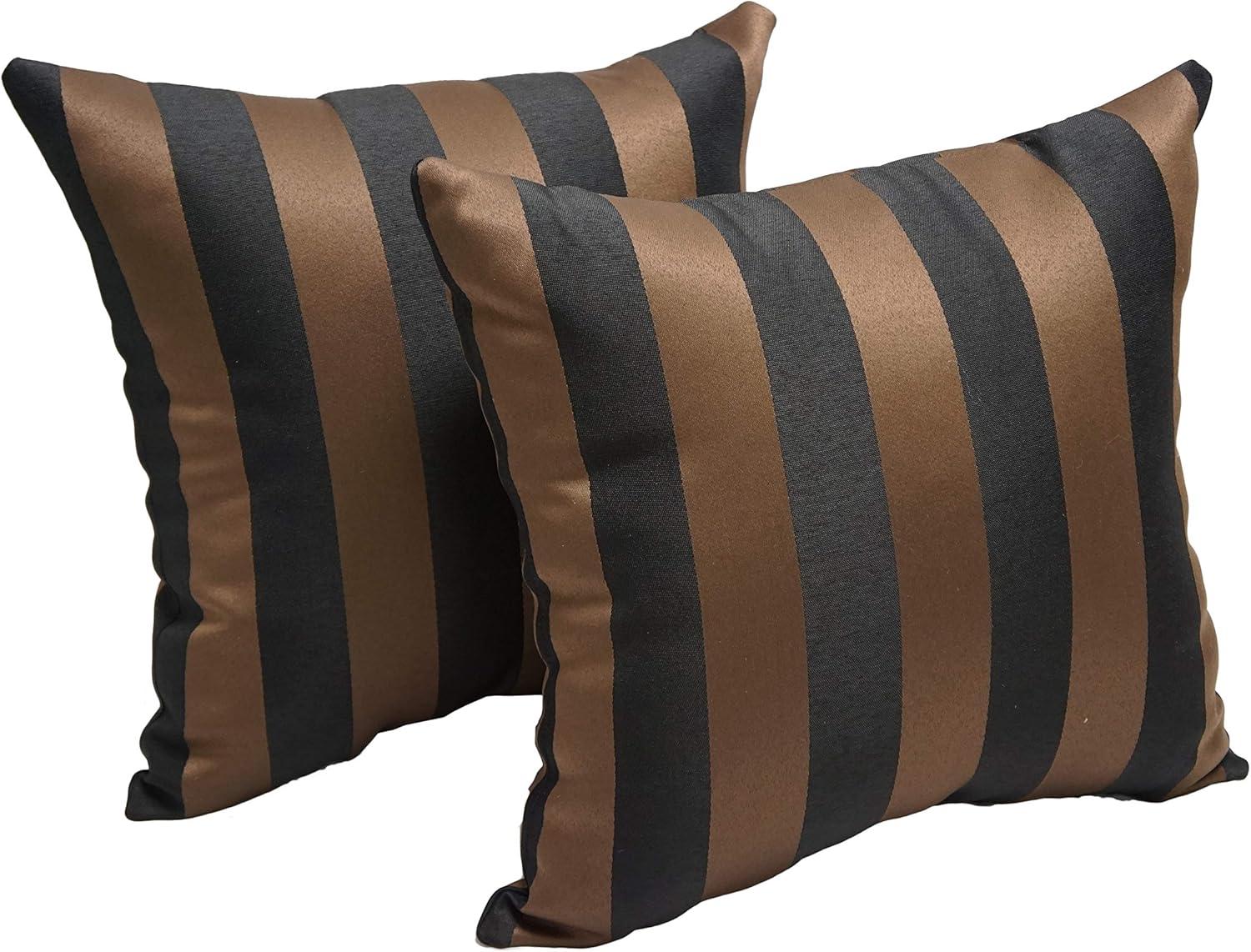 Striped Indoor/Outdoor Reversible Throw Pillow (Set of 2)