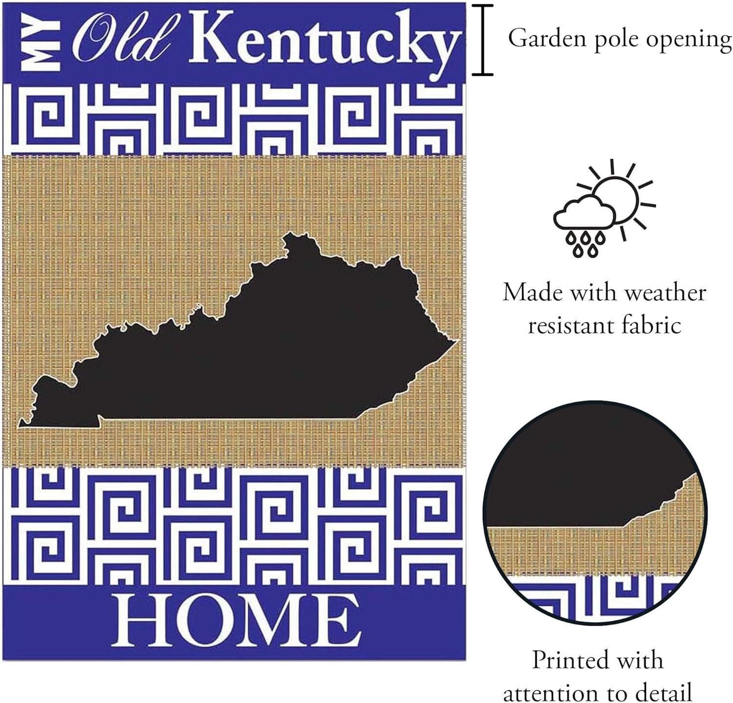 Kentucky Blue and Burlap Rectangular Garden Flag