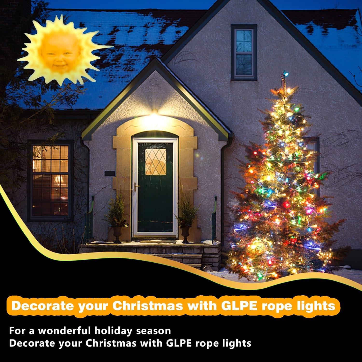 66ft Multicolor Solar Powered LED Outdoor Rope Lights