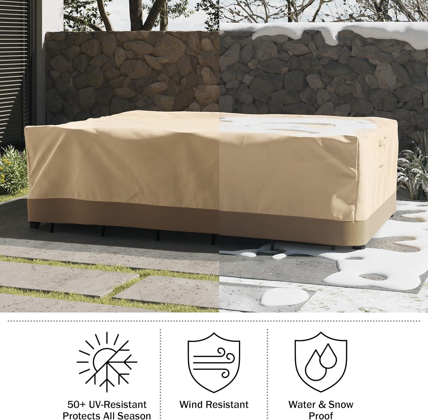 Pure Garden 88" Patio Table Cover Beige