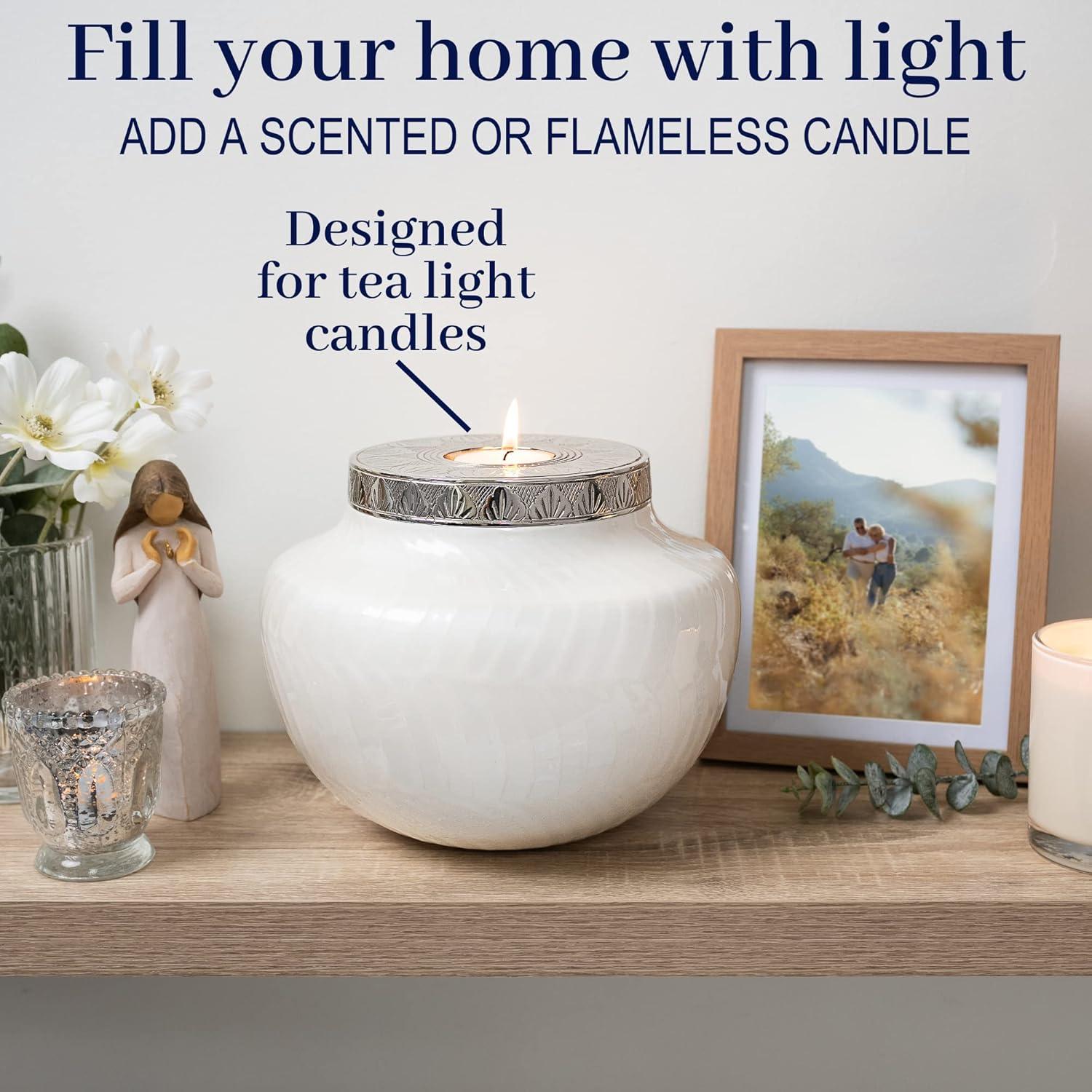 Large Cremation Urns for Human Ashes – Decorative Urn for Ashes Adult Male or Female - Holds up to 220lbs – Beautiful Pearlescent Cremation Urn – Funeral Urns for Ashes - Full Size