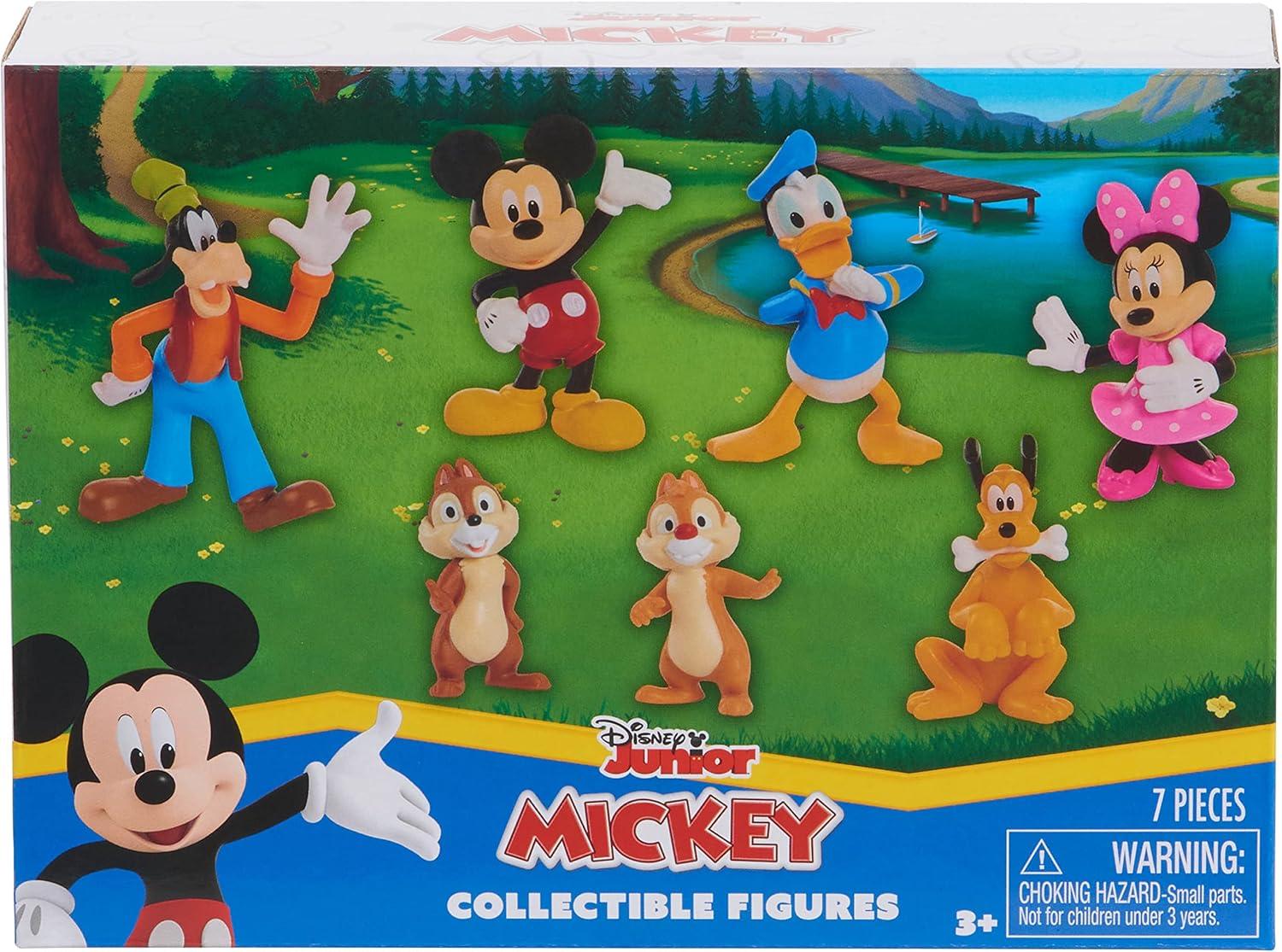 Disney Junior Mickey, Minnie, Donald, Goofy, Pluto, Chip & Dale Figure 7-Pack (Hassle Free Packaging)