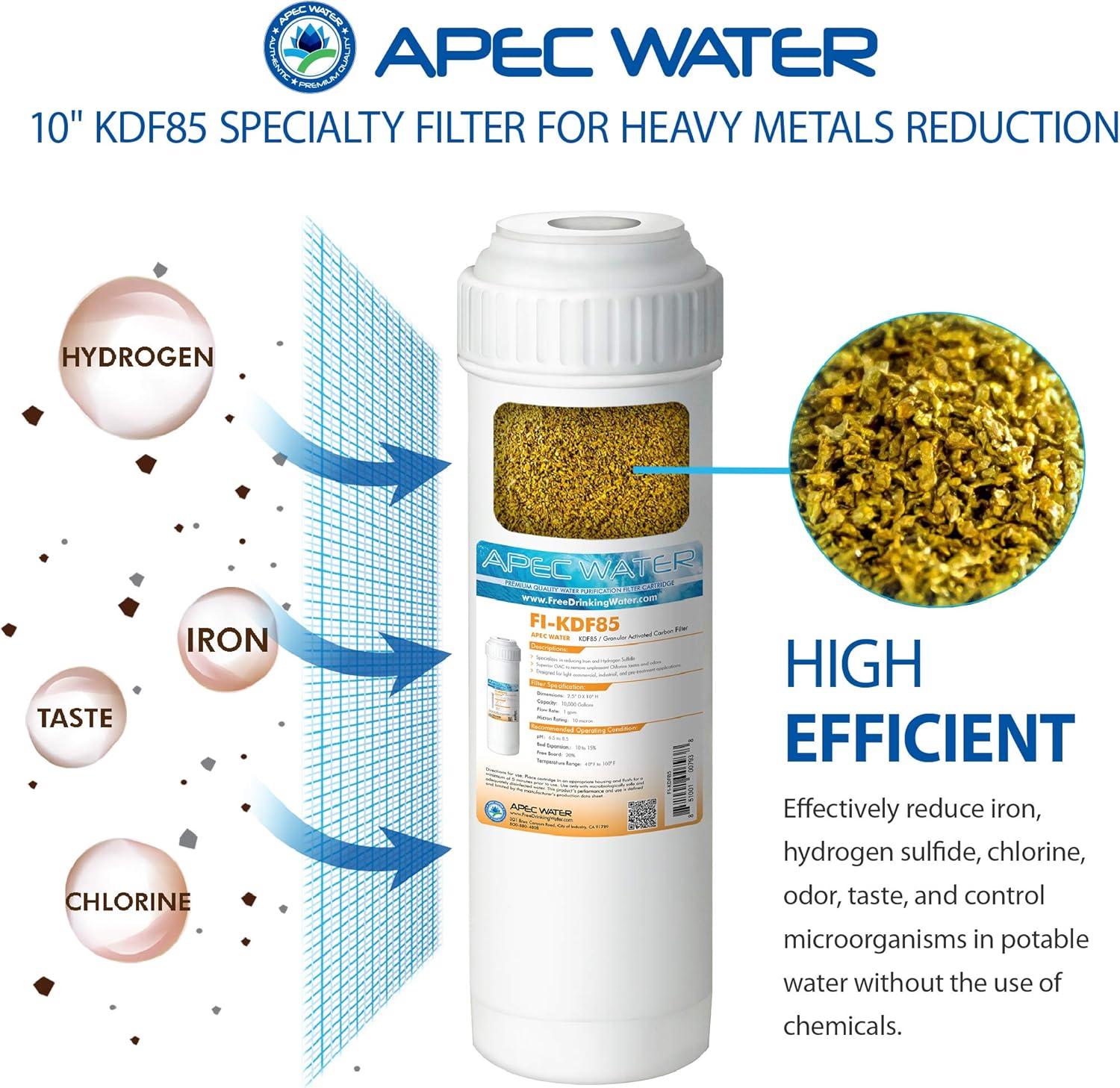 APEC 10" GAC Water Filter Iron And Hydrogen Sulfide Reduction (FI-KDF85)