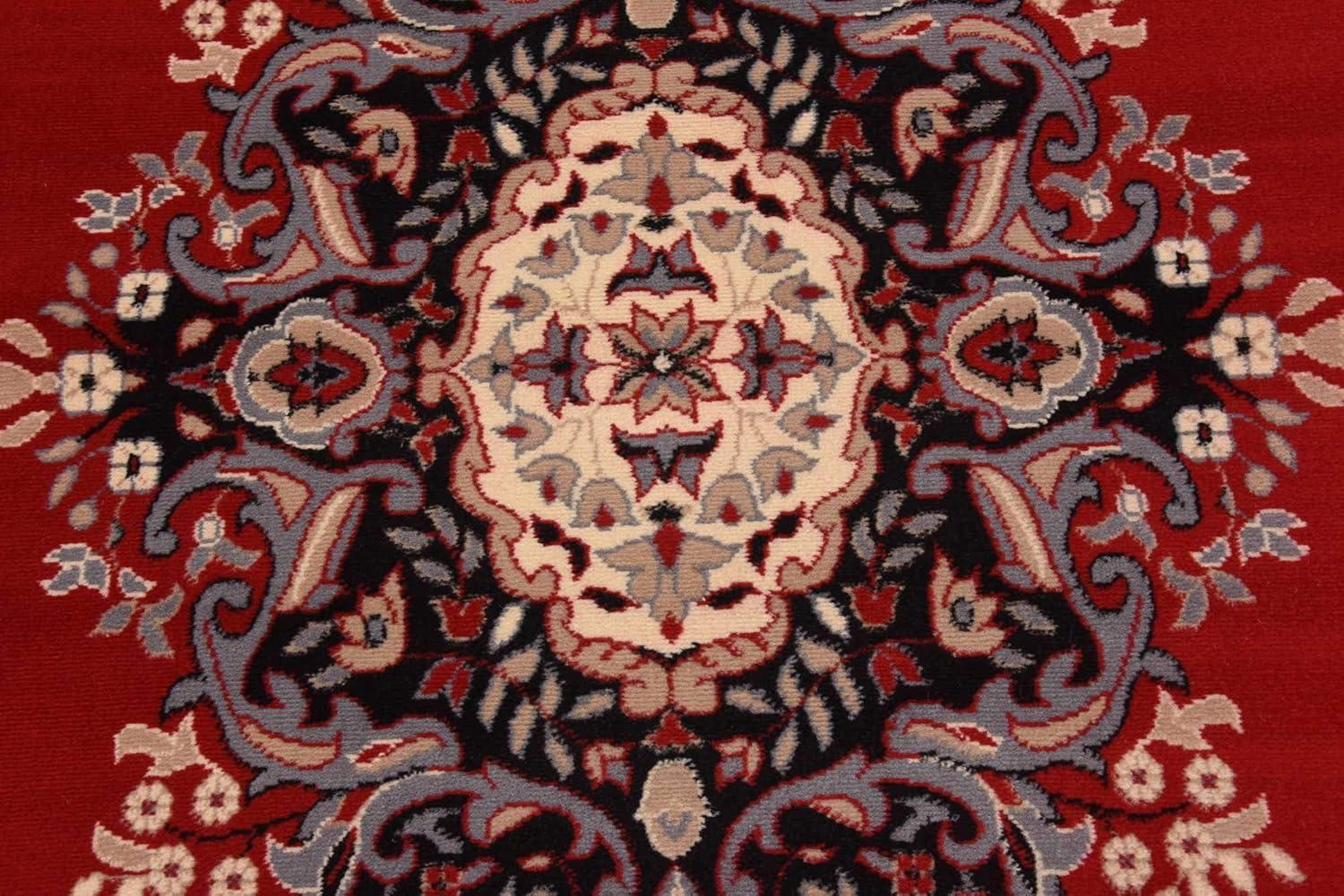 Unique Loom Reza Collection Area Rug - Washington (10'  x 13' 1" Rectangle Red/Black)