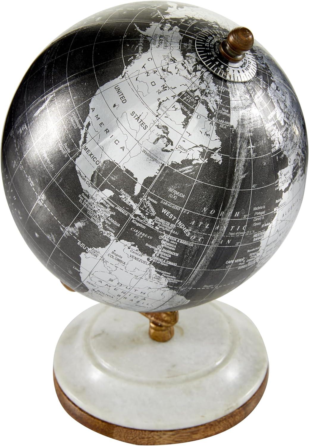 DecMode 5" Black Globe with Marble Base