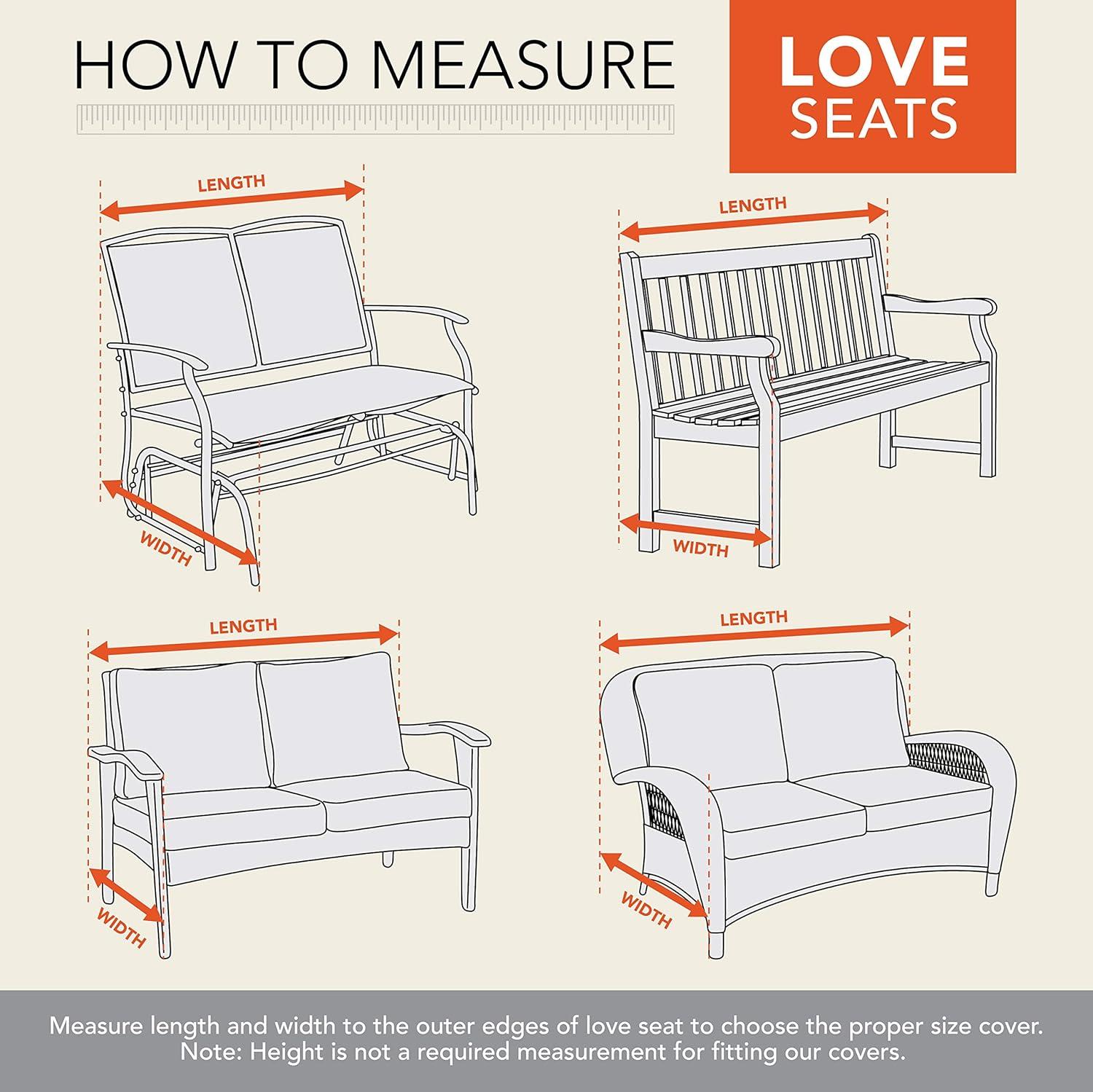 Modern Leisure Monterey 82.5" x 38" x 38" Beige Rectangle Patio Loveseat Cover with Water Resistant