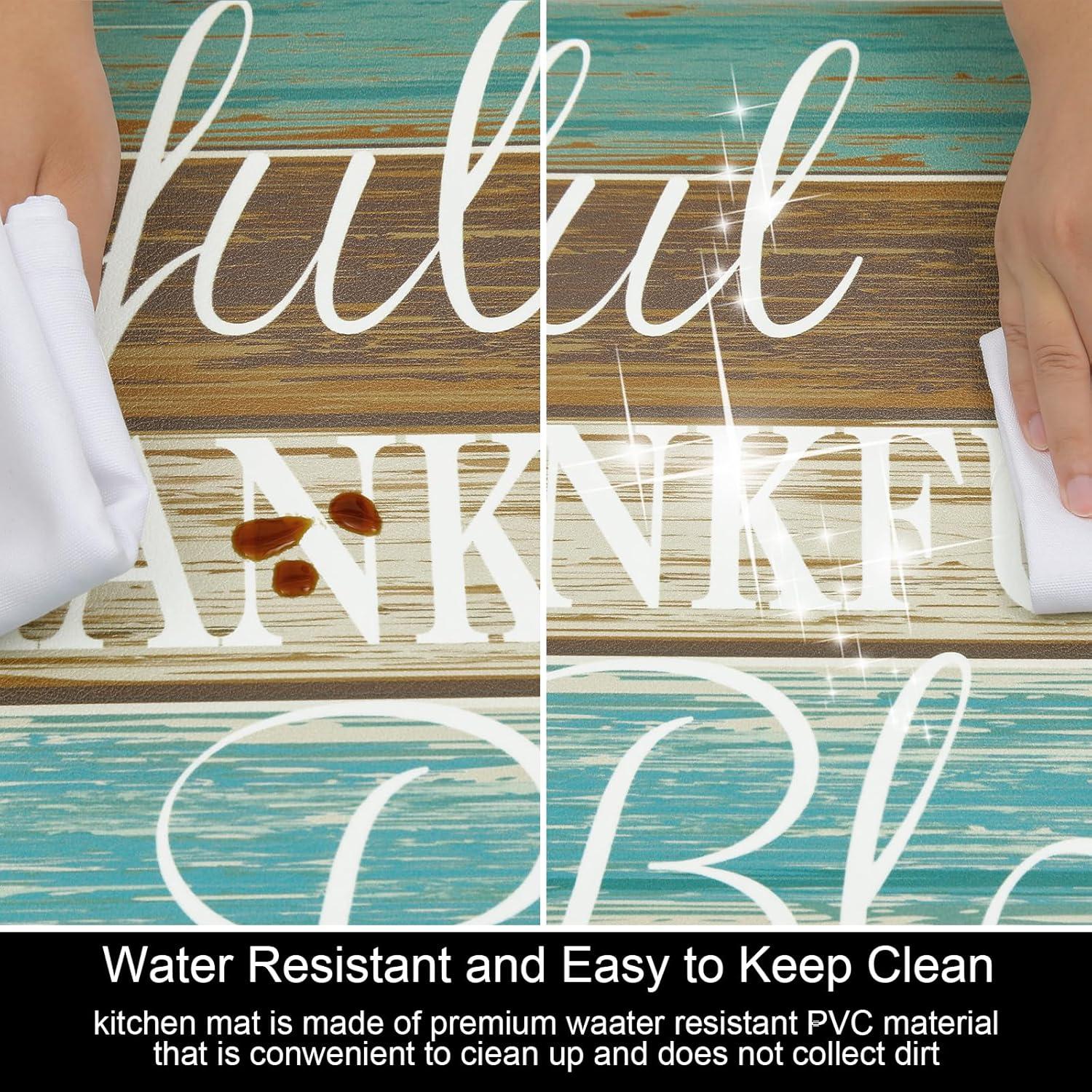 Rosalind Wheeler The Anti Fatigue Kitchen Mat Set of 2 Non Slip Cushioned Kitchen Mats for Floor Waterproof Farmhouse Kitchen Rugs and Mats Set Comfort Standing Desk Mat Carpet