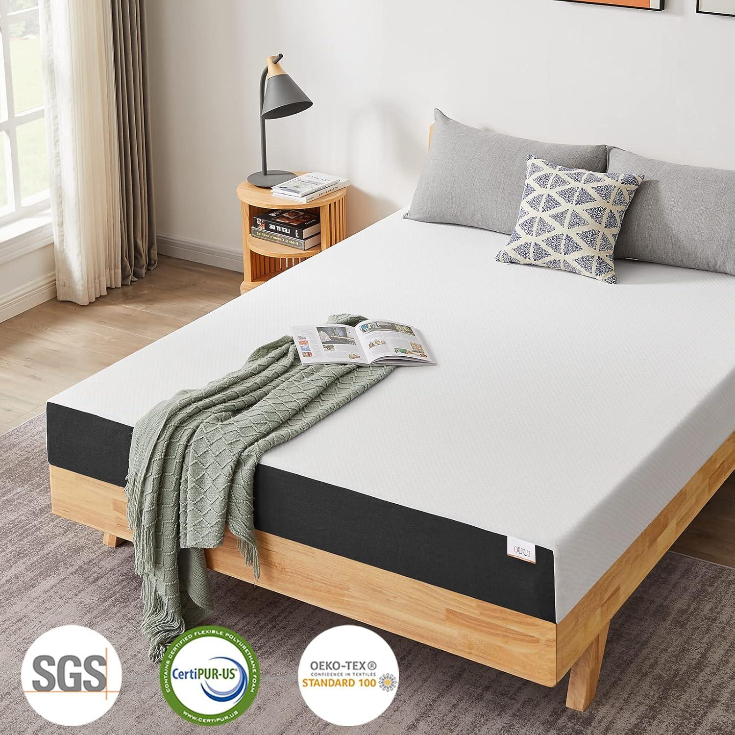 Queen Size Mattress, 5 Inch Queen Gel Memory Foam Mattress for Cool Sleep & Pressure Relief Breathable Cover Medium Firm Mattress in a Box, White, CertiPUR-US Certified