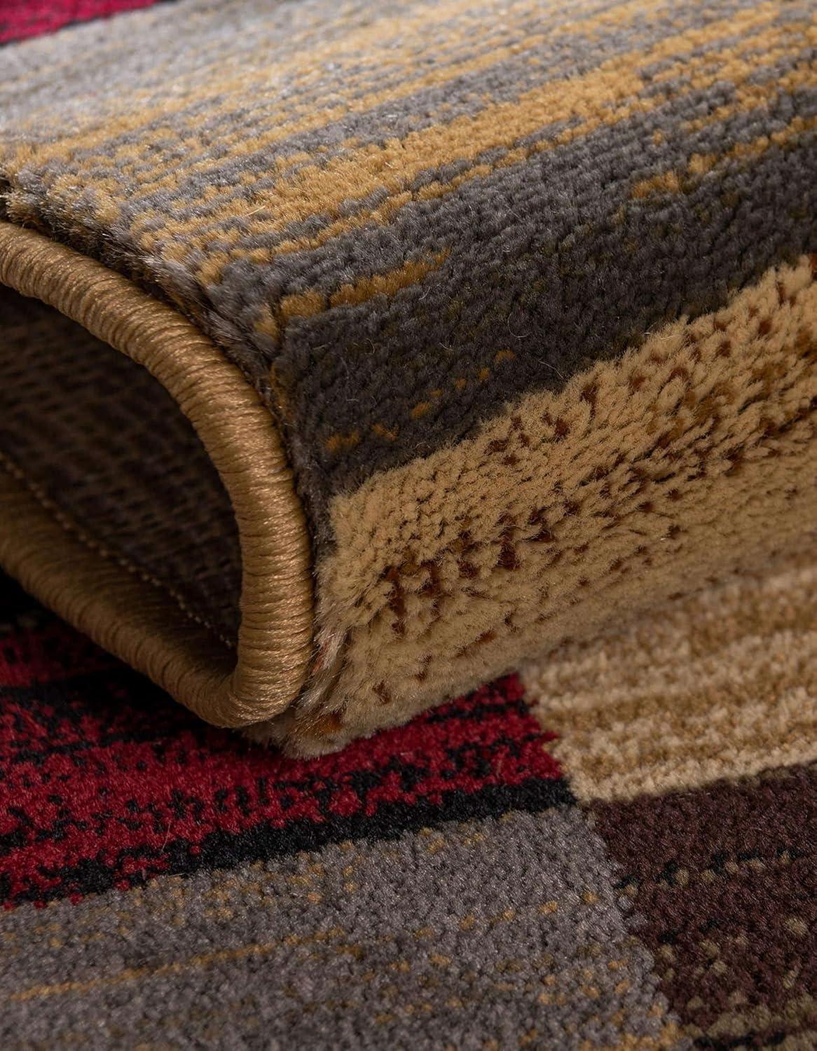 Unique Loom Barista Collection Area Rug - Gava (7' 1" Square Multi/Brown)