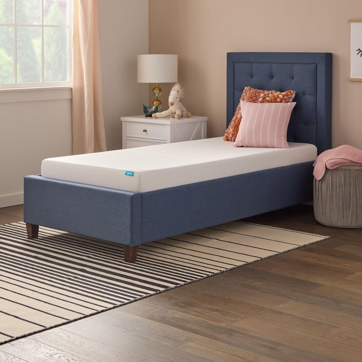 Linenspa 5 Inch Gel Infused Memory Foam Mattress - Twin Size - Firm - Low Profile Bed - Mattress in a Box - Youth or Kids Bed - Guest Bedroom - Pressure Relieving and Breathable - CertiPur Certified