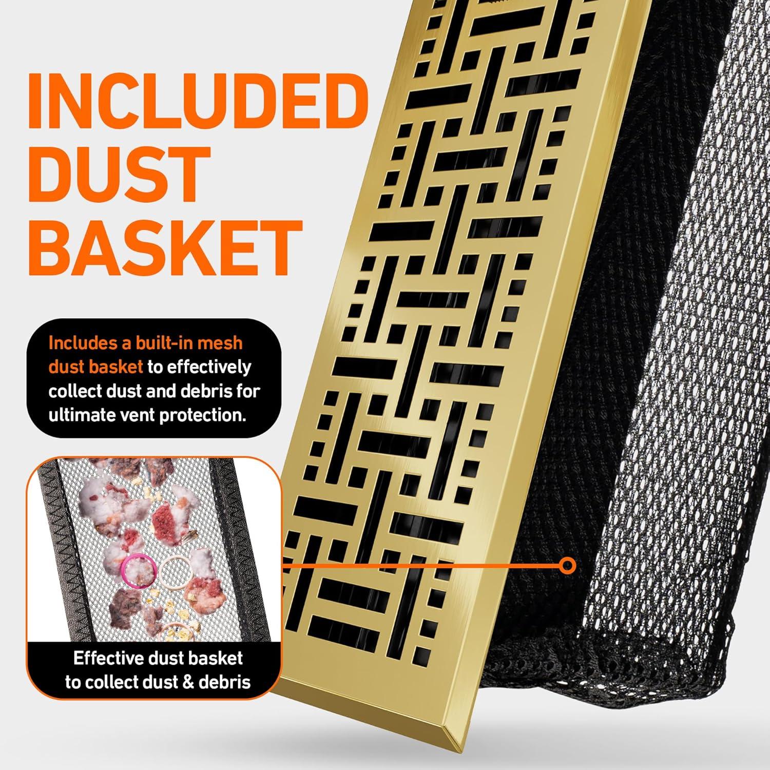 Home Intuition Basketweave Floor Vent Cover Register With Mesh Net