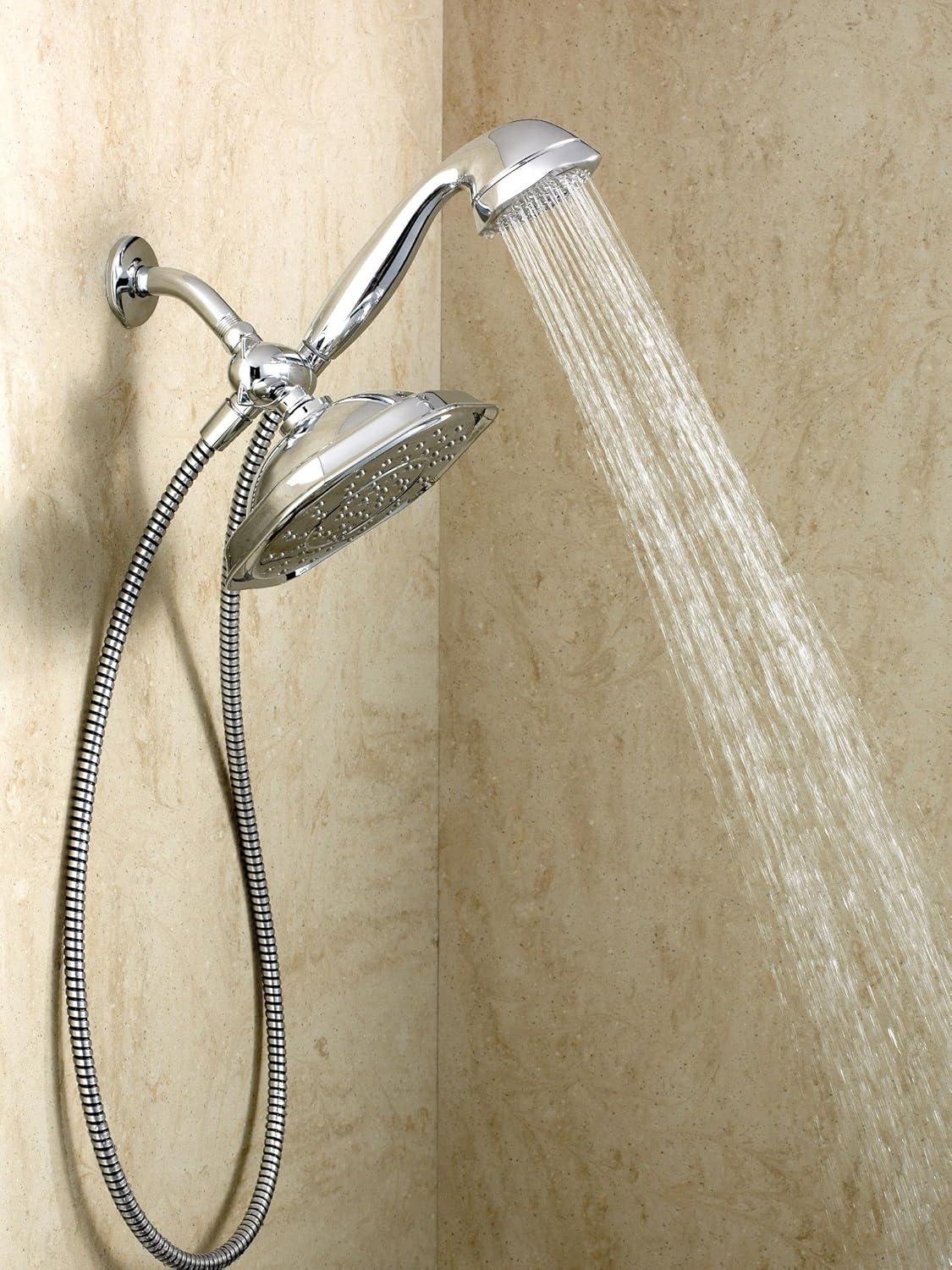 Chrome 9-Inch Rain Shower Head with Handheld Sprayer