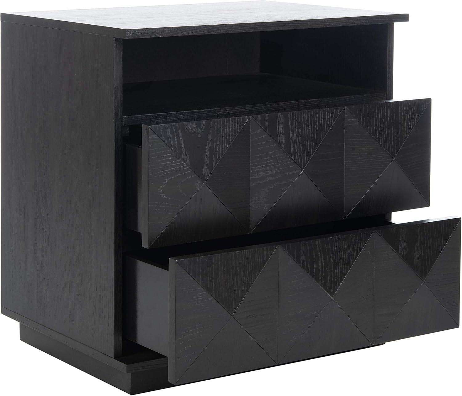 Patty 2 Drawer Nightstand - Black - Safavieh.