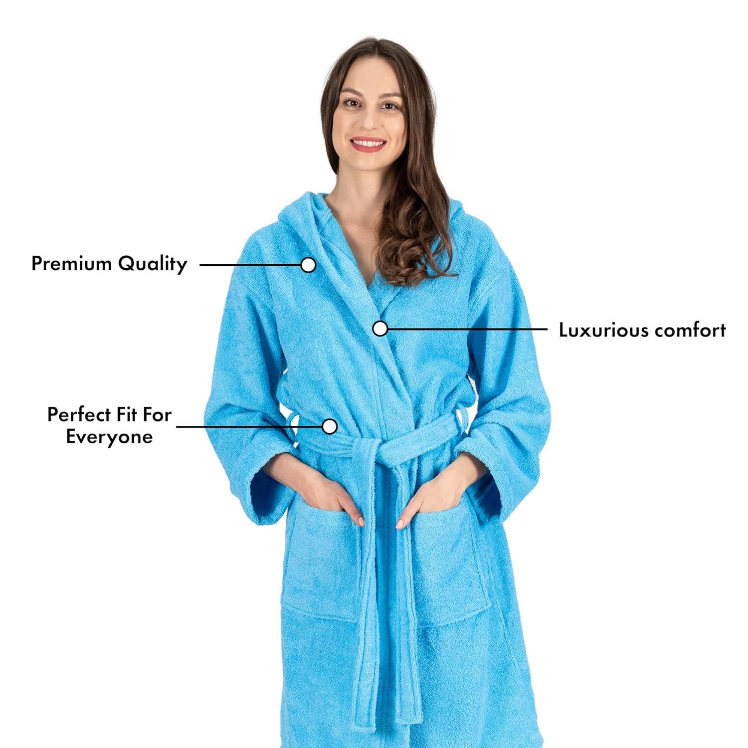 Nine West Hooded  Turkish Cotton Unisex Bath Robe Collection