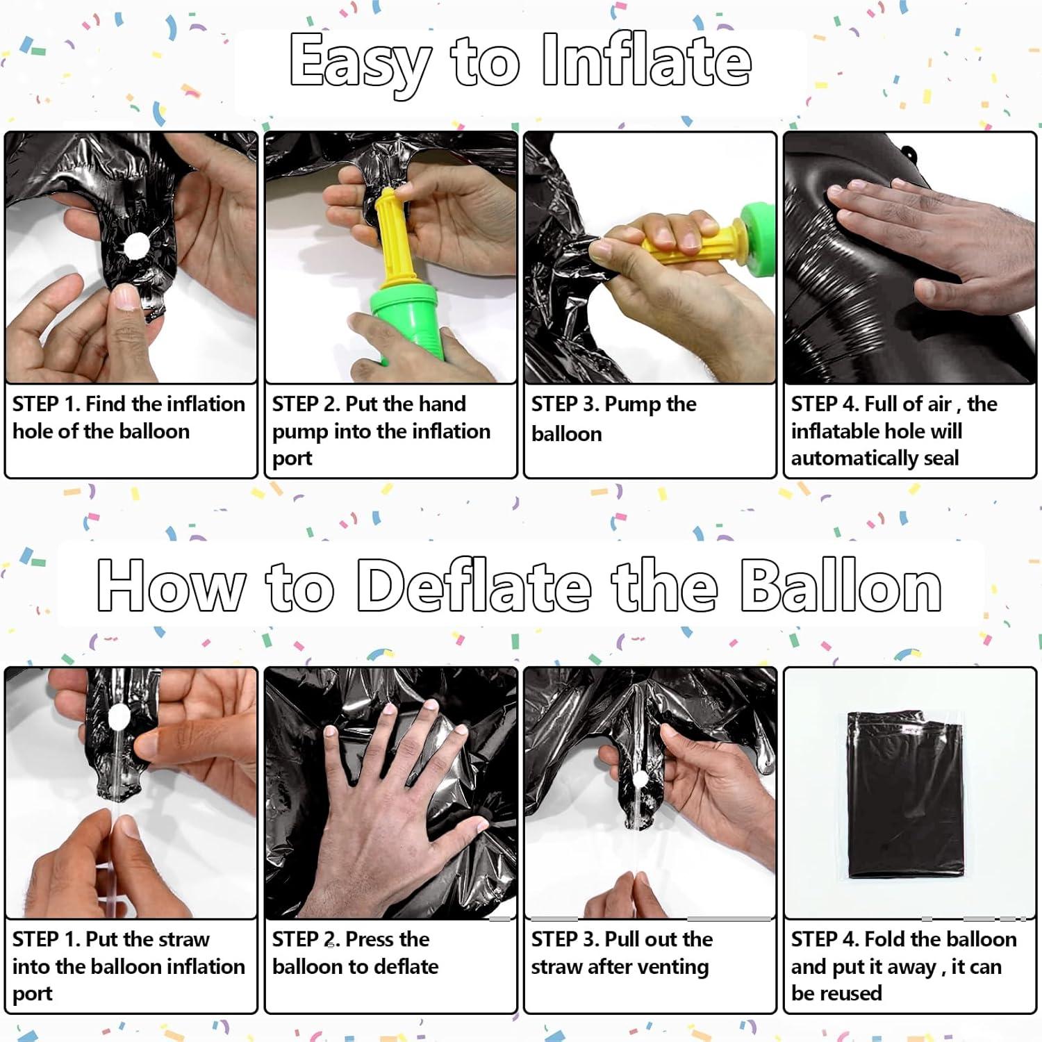 40 Inch Large Black Number 8 Balloon Extra Big Size Jumbo Digit Mylar Foil Helium Balloons for Birthday Party Celebration Decorations Graduations Wedding Anniversary Baby Shower Supplies Photo Shoot