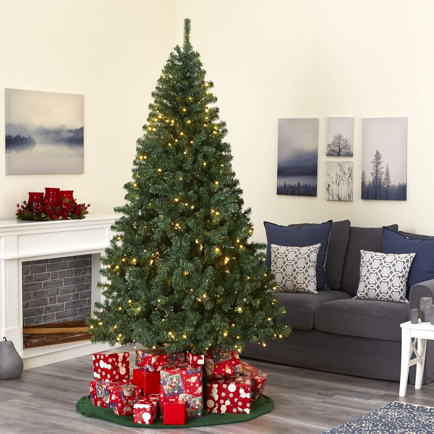 Nearly Natural 7.5-ft Northern Tip Pine Artificial Christmas Tree with 400 Clear LED Lights