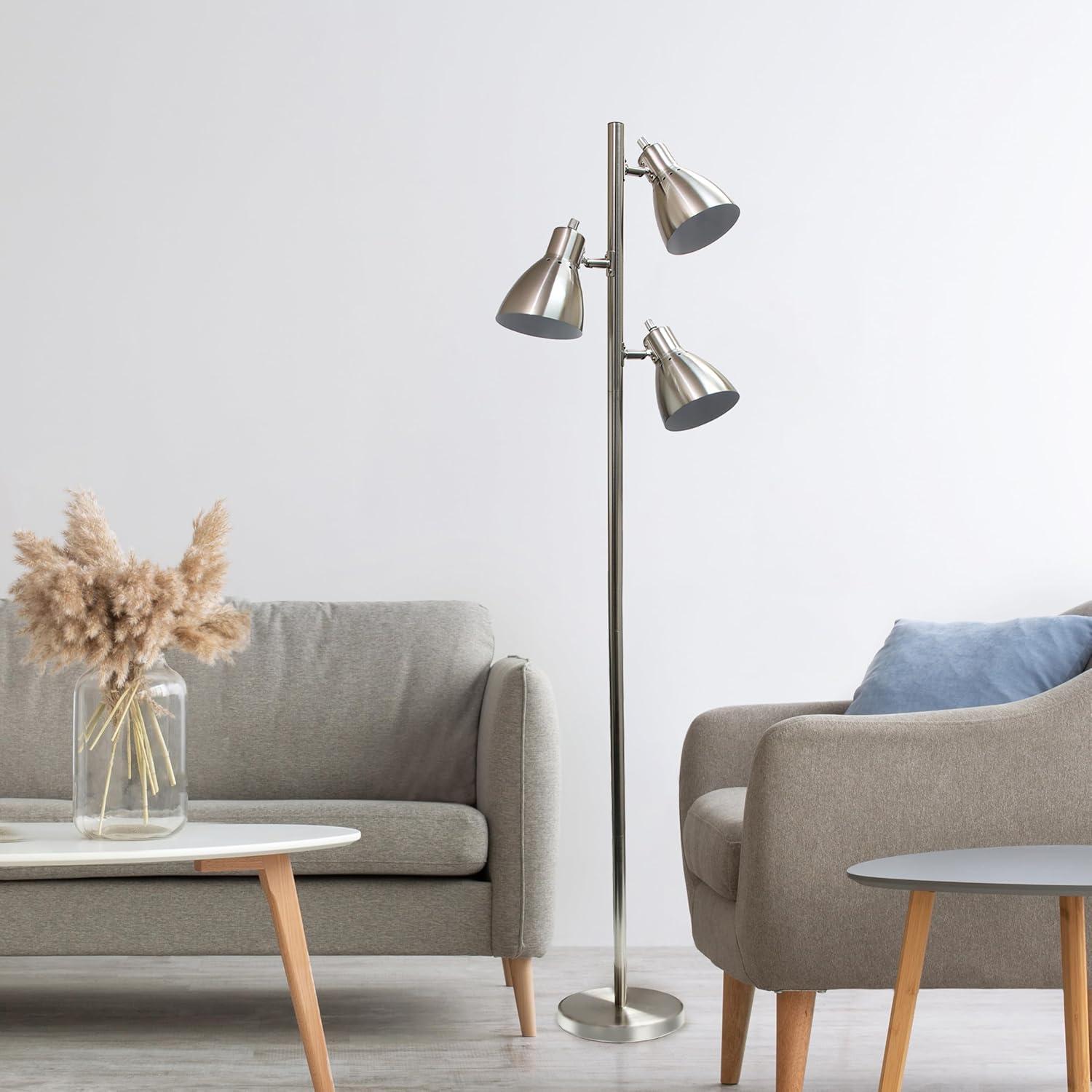 Simple Designs Metal 3-Light Tree Floor Lamp