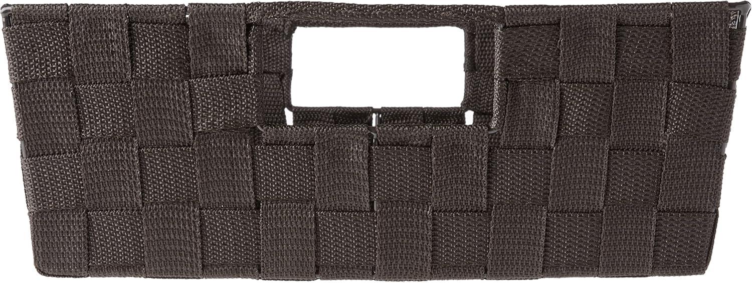 Espresso Woven Polypropylene Storage Tote with Metal Handles