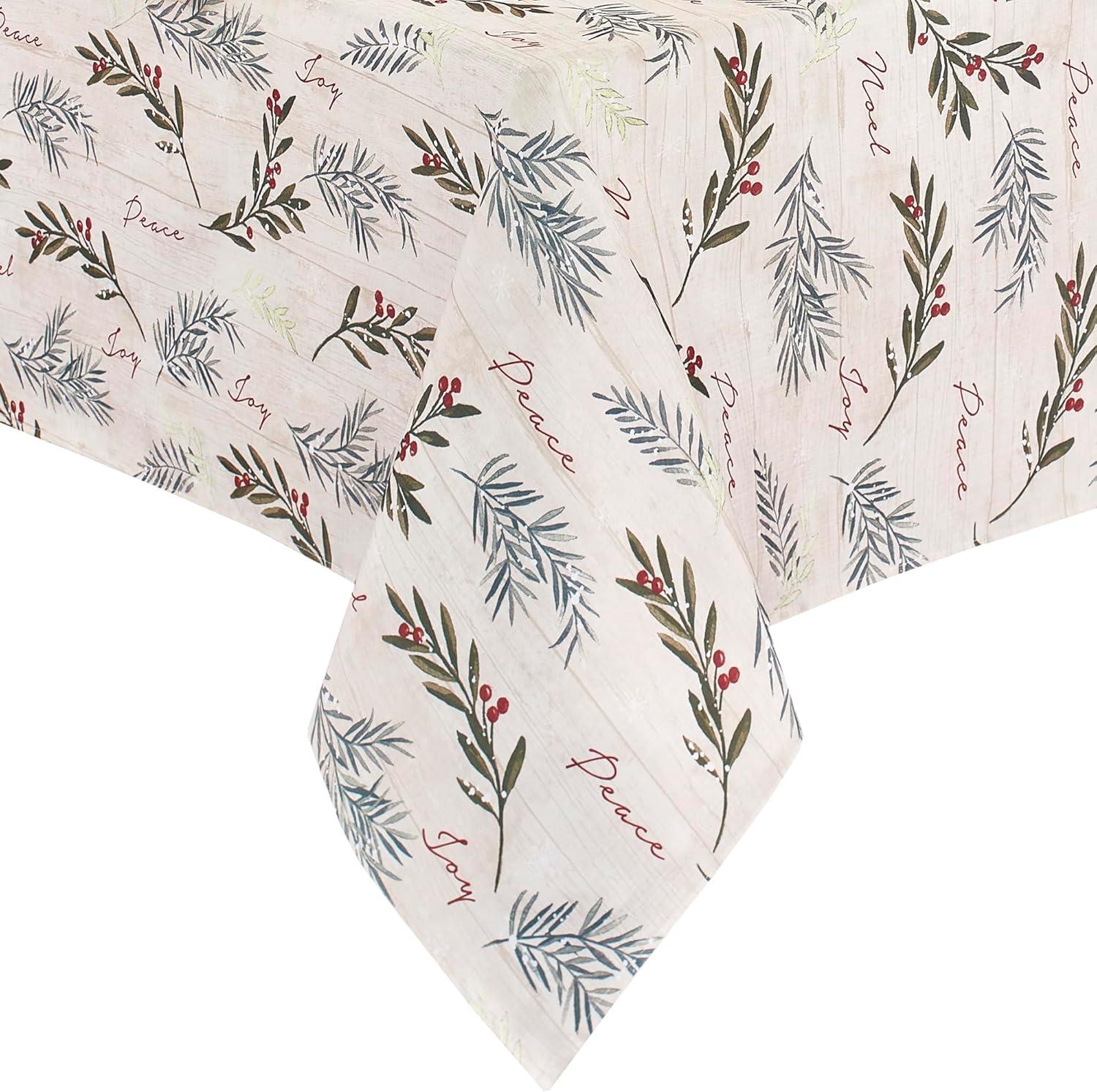 Elrene Holiday Tree Trimmings Tablecloth - Red/Green - Elrene Home Fashions