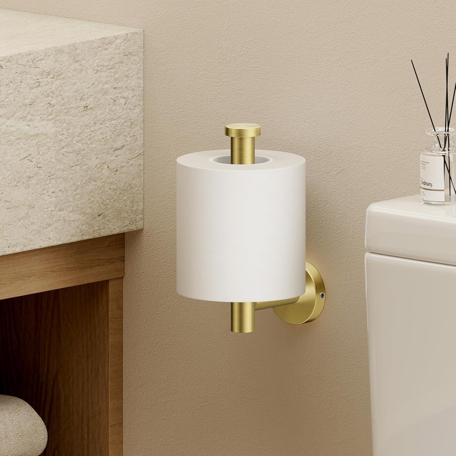 KES Bathroom Toilet Paper Holder Brushed Brass Wall Mount Toilet Roll Holder SUS304 Stainless Steel, A2175S12-BZ 1