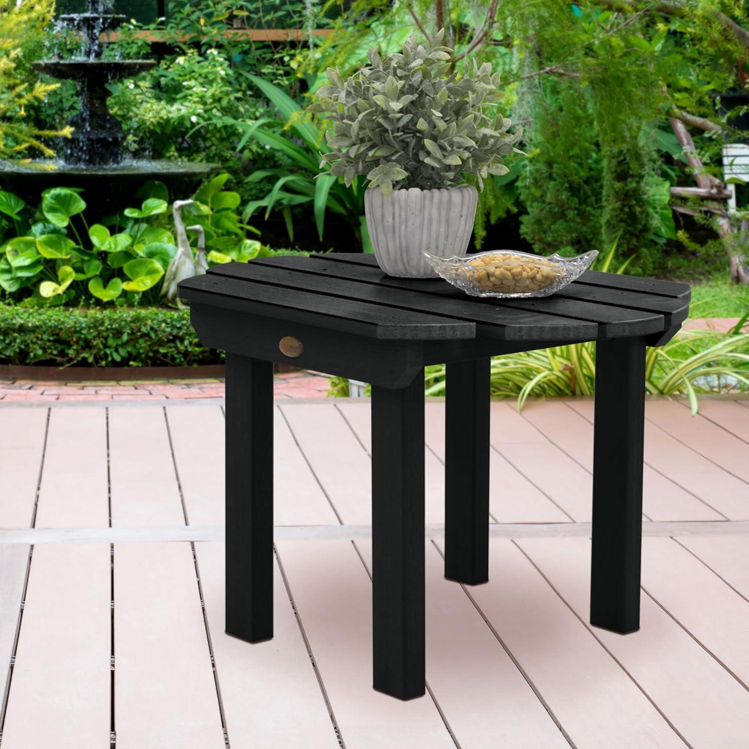 Black Poly Lumber Rectangular Patio Side Table