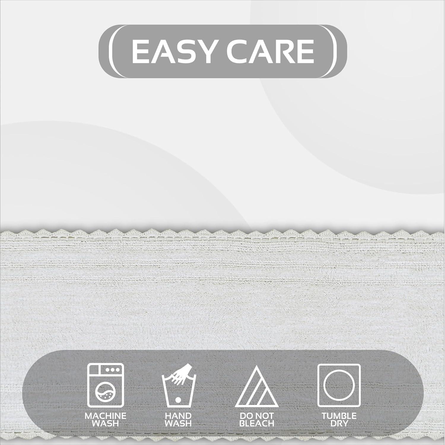 Better Trends Lilly Crochet 100% Cotton Tufted Reversible Bath Rug 20" x 60" Runner - White