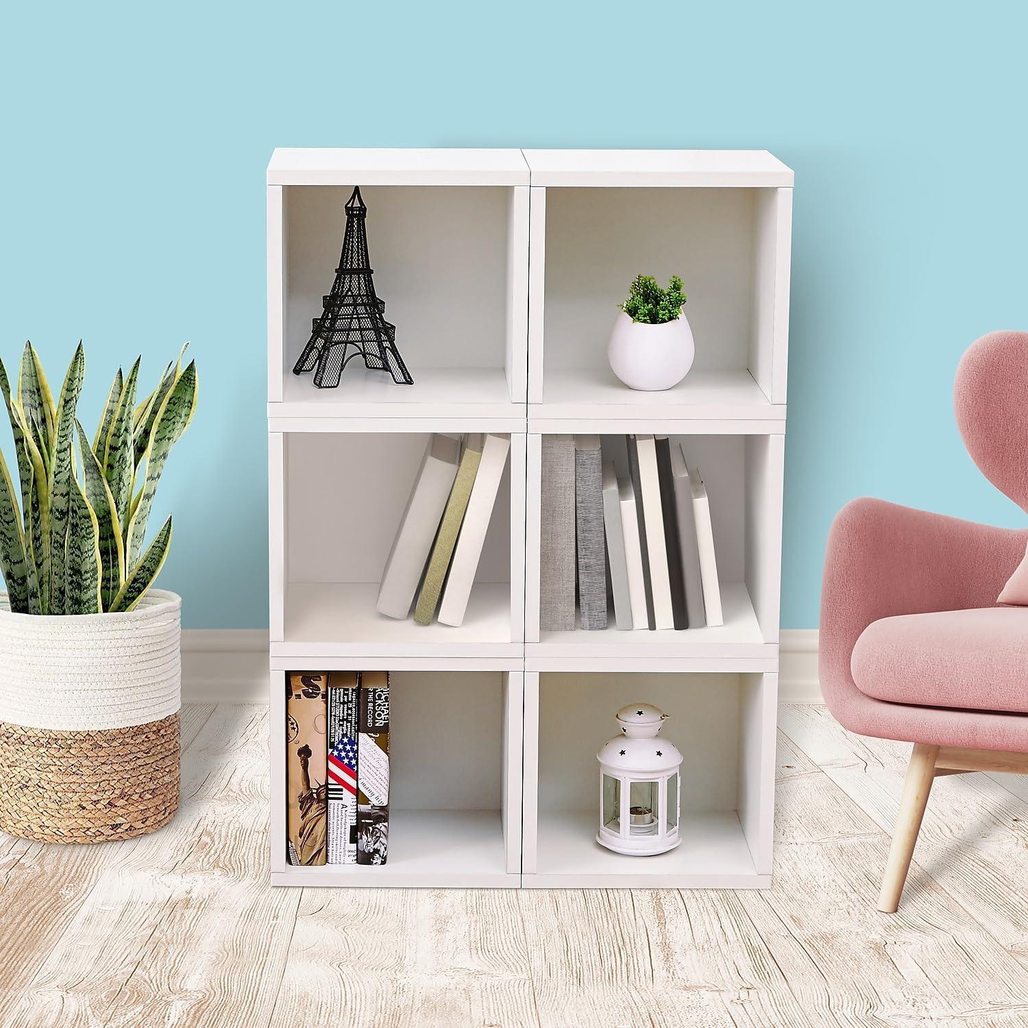Way Basics Eco Stackable Storage Cube and Cubby Organizer, White