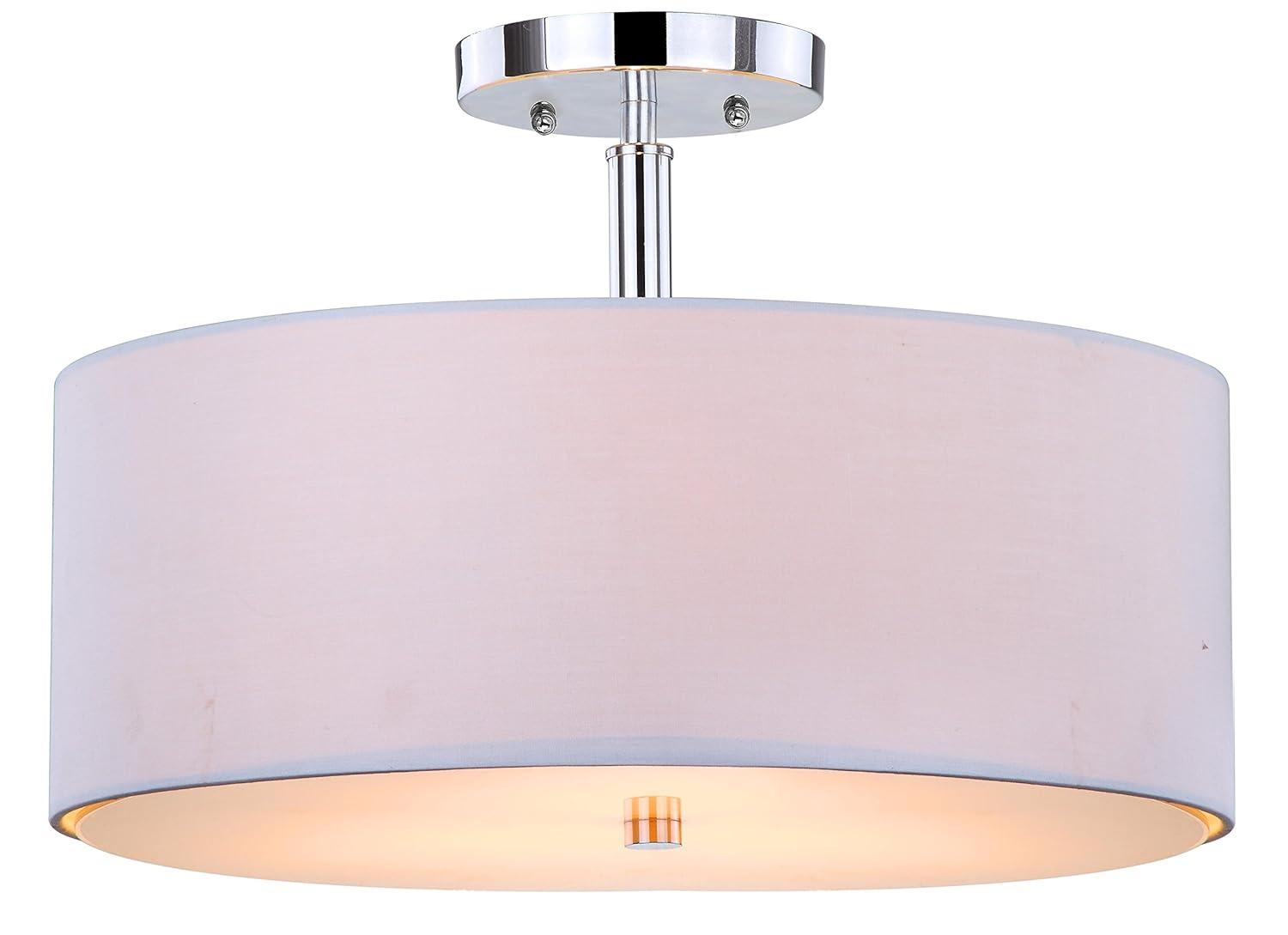 Clara Ceiling Light - LIT4192 - White/Chrome - Safavieh