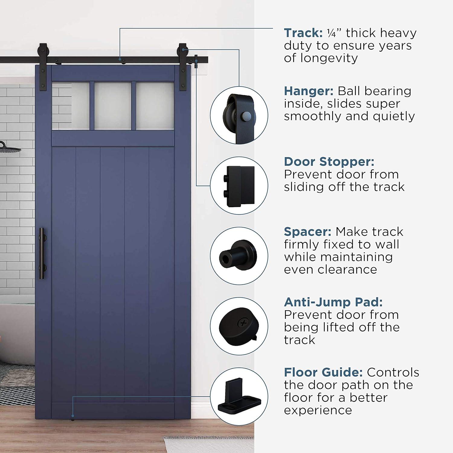 National Hardware Standard Single Barn Door Hardware Kit