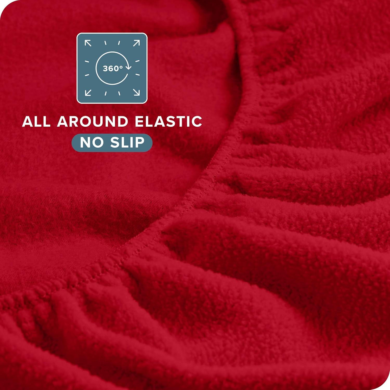 King Red Polar Fleece Sheet Set by Bare Home