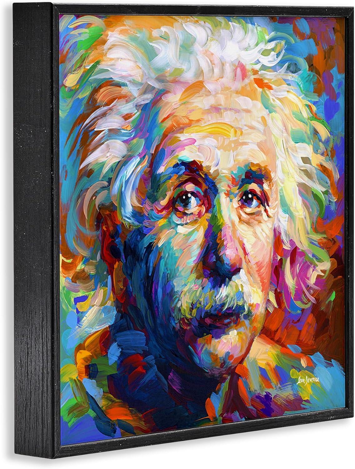 Stupell Industries Abstract Albert Einstein Portrait, 12" x 12"