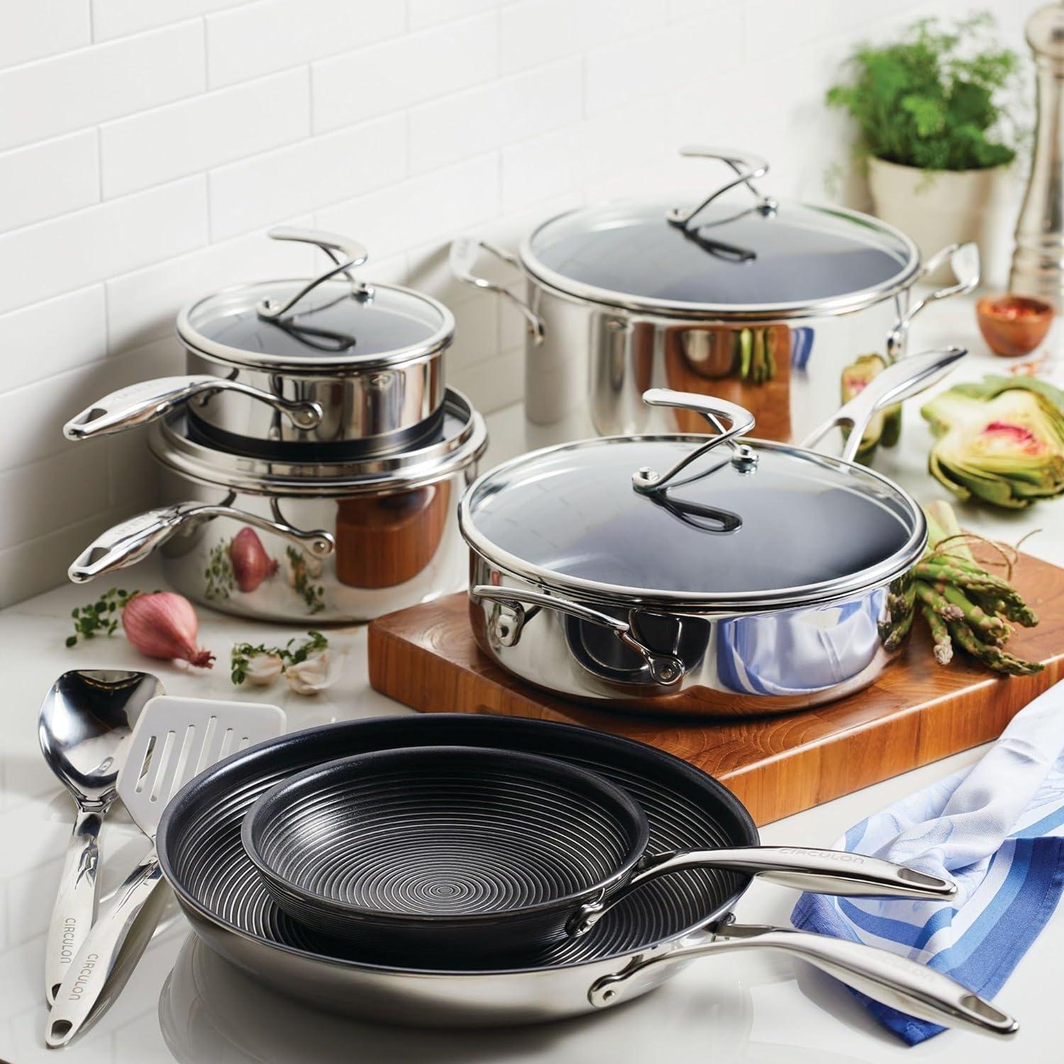 Circulon 12-Piece Stainless Steel Nonstick Cookware Set