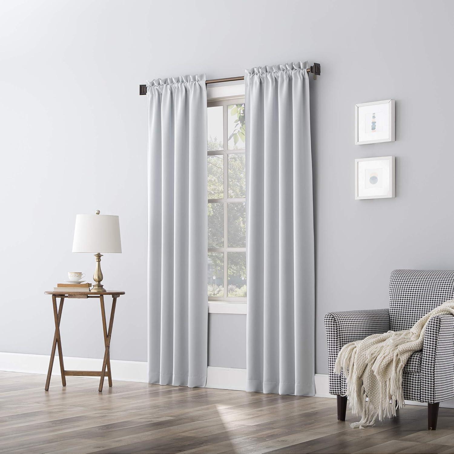 Sun Zero Blackout Kenneth Energy Saving Rod Pocket Curtain Panel