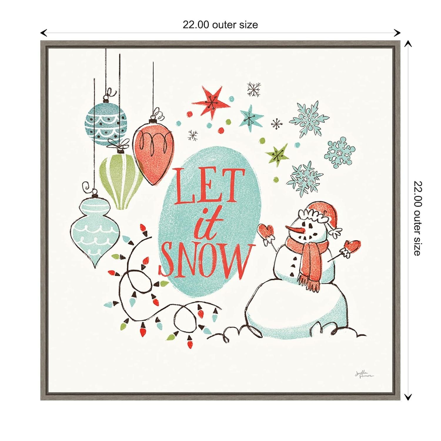 Amanti Art Retro Christmas V Framed Canvas Wall Art Print