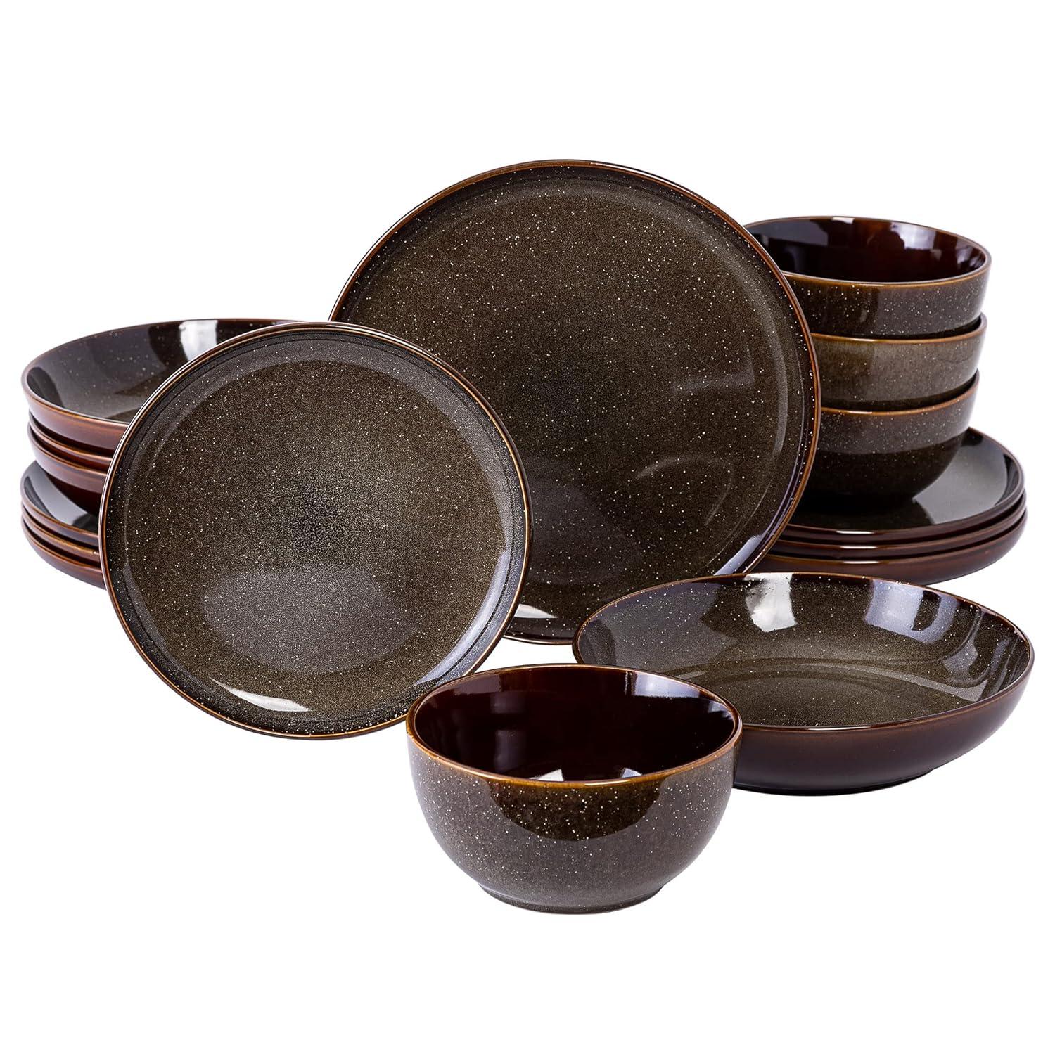 Gibson Elite Edwina 16 Piece Doible Bowl Dinnerware Set