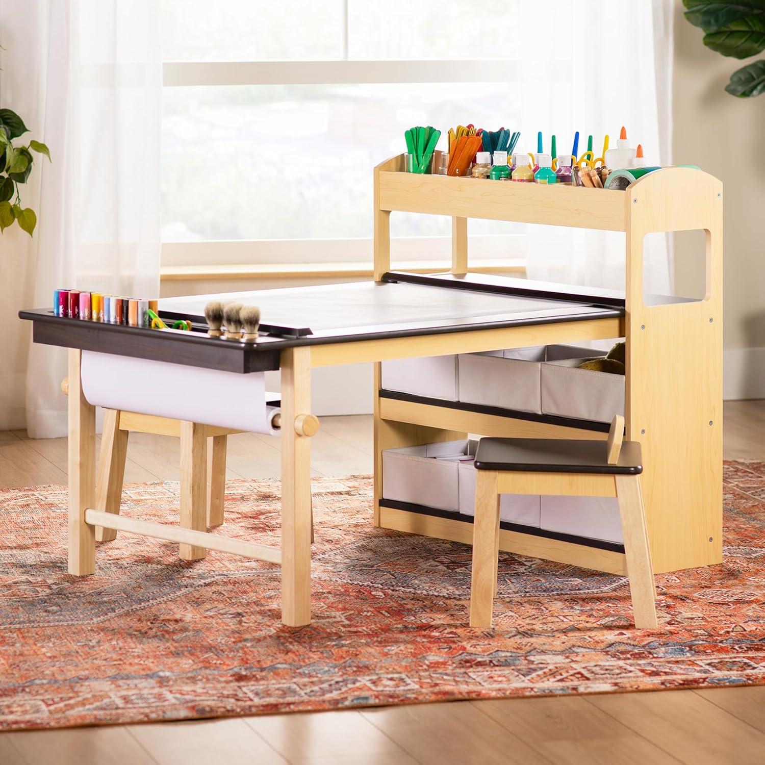 Kids Deluxe Art Center and Stool Set