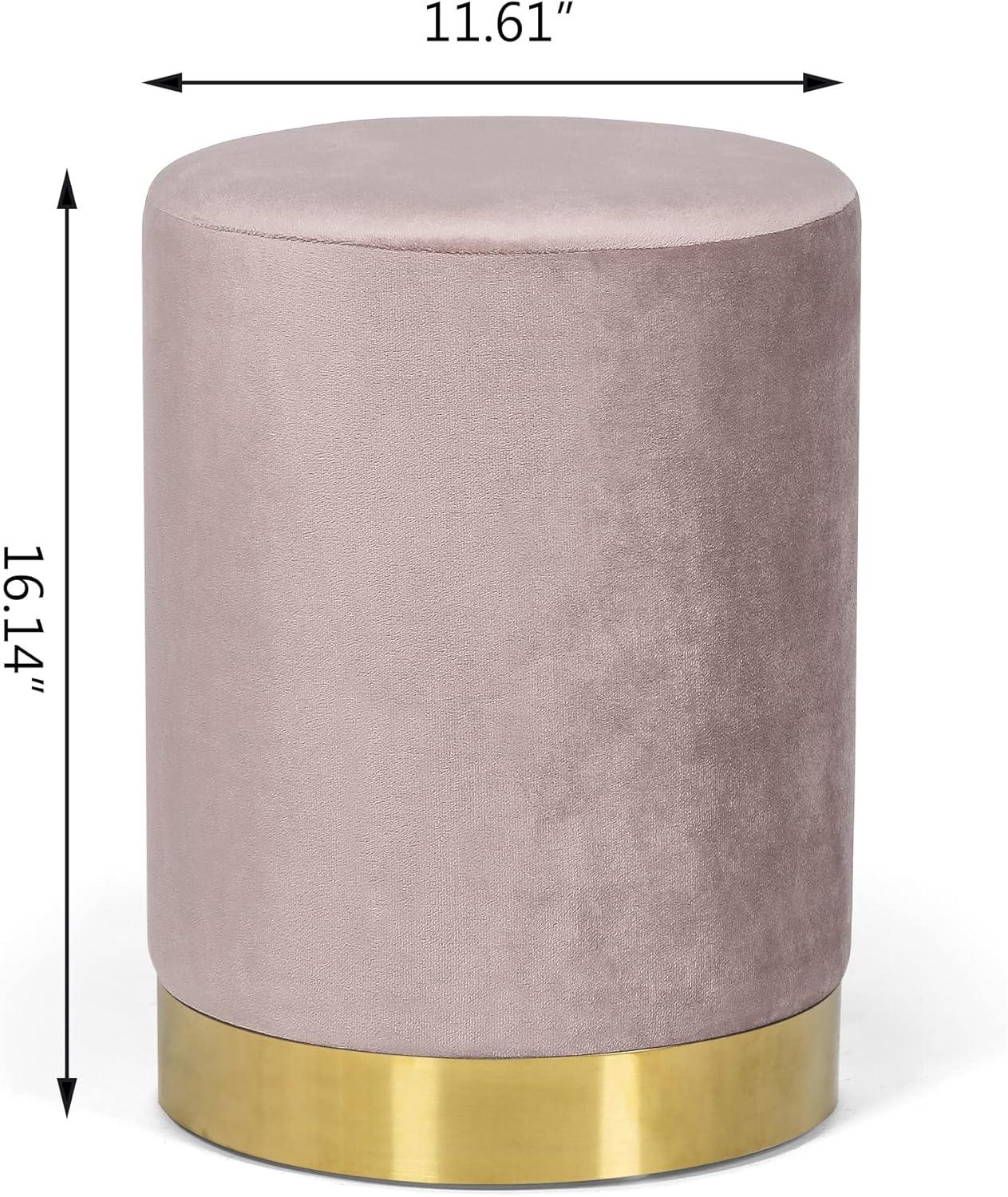 Adore Decor Adele Modern Tufted Velvet Ottoman in Pink